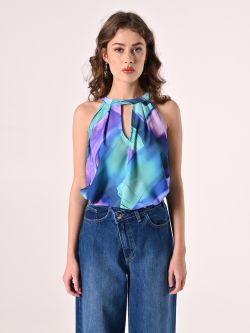 Top con Scollo all'Americana Stampa Astratta  det_2