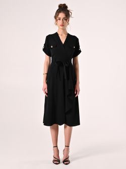 Utility-Hemdblusenkleid in Schwarz aus Viskose det_1