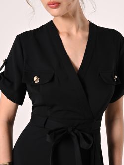Utility-Hemdblusenkleid in Schwarz aus Viskose in_i5