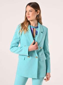 Chaqueta cruzada de tejido técnico verde agua in_i7