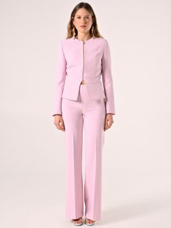 Chaqueta péplum de tejido técnico rosa caramelo det_1