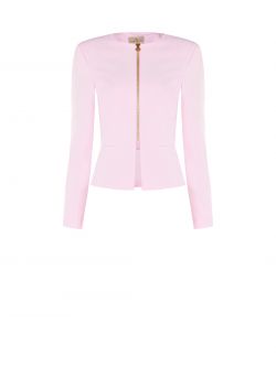 Chaqueta péplum de tejido técnico rosa caramelo det_4