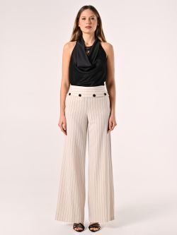 Pantalón blanco con rayas azules det_1