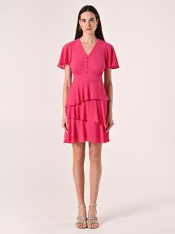 Abito Balzine Fuxia con Bottoncini Ricoperti det_1