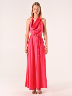 Abito Lungo in Raso Fuxia det_1