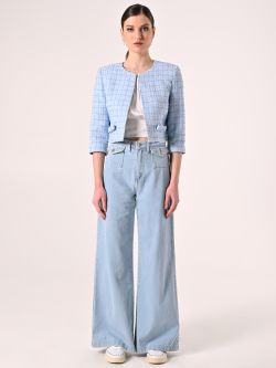 Chaqueta de tweed celeste con microlentejuelas det_1