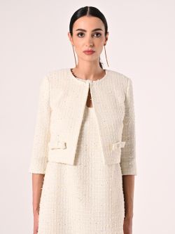 Jacke in hellem Beige aus Tweed mit Mikropailletten det_2