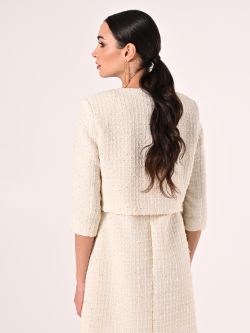 Jacke in hellem Beige aus Tweed mit Mikropailletten det_3