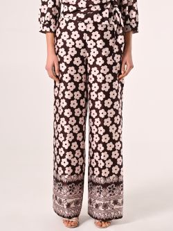 Hose mit Blumenmuster in Rosa & Schokolade det_2