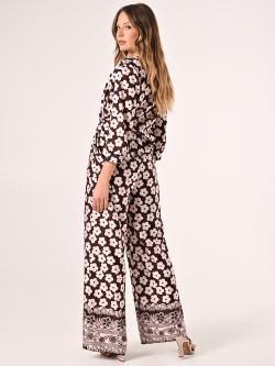 Hose mit Blumenmuster in Rosa & Schokolade det_3
