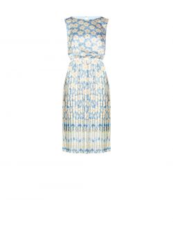 Vestido midi plisado con estampado floral celeste det_4