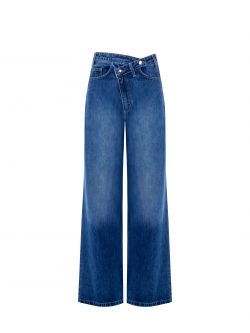Denim Jeans with Asymmetric Buttons det_4