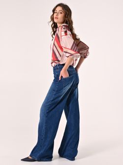 Denim Jeans with Asymmetric Buttons in_i7