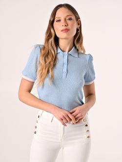 Polo en maille lurex bleu ciel in_i7