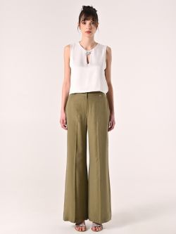 Pantalón amplio de modal verde militar det_1