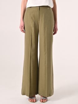 Pantalón amplio de modal verde militar det_2