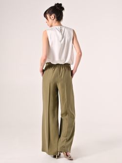 Pantalón amplio de modal verde militar det_3