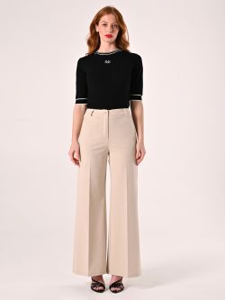 Pantaloni Beige in Tessuto Operato det_1