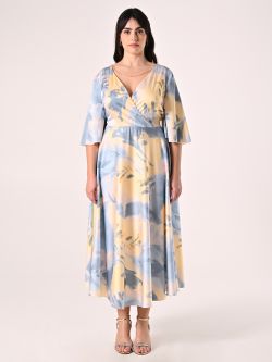 Long Curvy Dress with Abstract Floral Print det_1