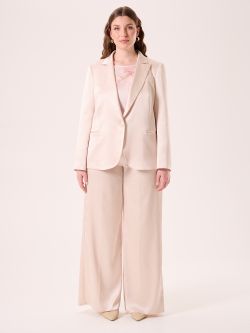 Curvy-Jacke aus strukturiertem Satin in Beige det_1
