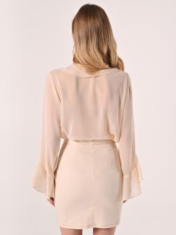 Blusa boho beige con volante det_3