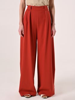Pantalon à pinces couleur terracotta det_2