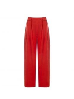 Pantalon à pinces couleur terracotta det_4