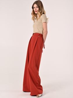 Pantalon à pinces couleur terracotta in_i7