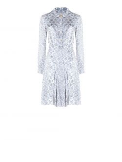 Bedrucktes Kleid in Weiß & Hellblau det_4