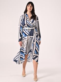 Blue Striped Curvy Dress in_i7