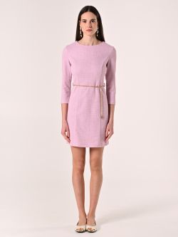 Vestido de tubo en tweed rosa det_1