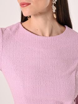 Vestido de tubo en tweed rosa in_i5