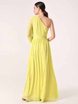 Abito Lungo Monospalla Giallo Lime  det_3