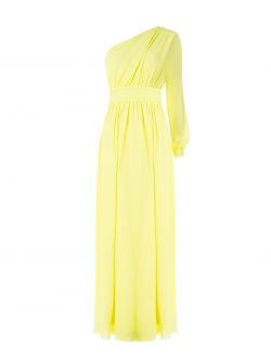 Abito Lungo Monospalla Giallo Lime  det_4