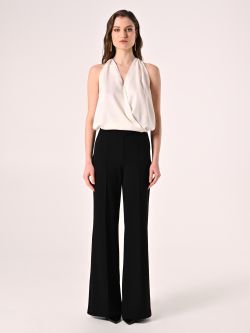 Top in Weiß aus Satin mit Neckholder-Ausschnitt det_1