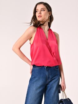 Top Fuxia in Raso con scollo all'Americana sp_e1