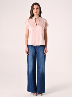 Blusa con Collo alla Coreana Rosa det_1