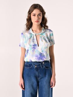 Bluse aus Satin mit Blumenmuster det_2