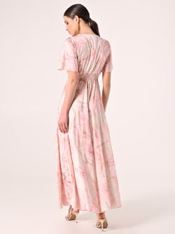Abito Lungo stampa Marble Glitter Rosa det_3