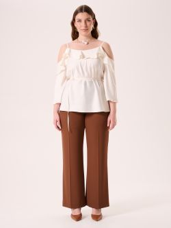 Curvy White Blouse with Thin Belt det_1