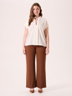 Curvy-Bluse mit Stehkragen in Weiß det_1