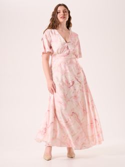 Abito Lungo Curvy stampa Marble Glitter Rosa in_i7