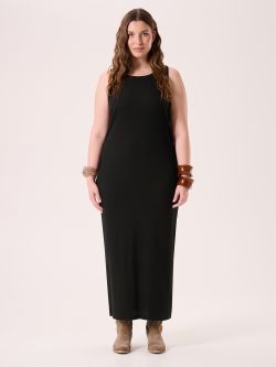 Abito Curvy in Cotone a Costine Nero det_1