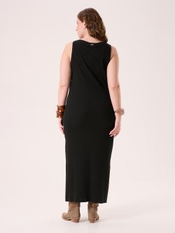 Abito Curvy in Cotone a Costine Nero det_3