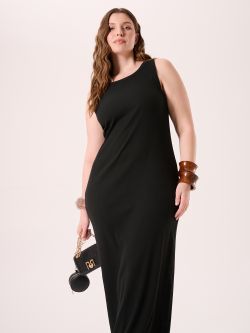Abito Curvy in Cotone a Costine Nero sp_e1