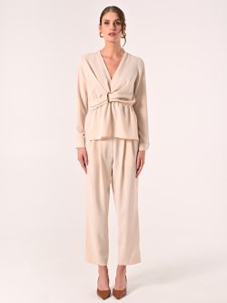 Textured Beige Blouse det_1
