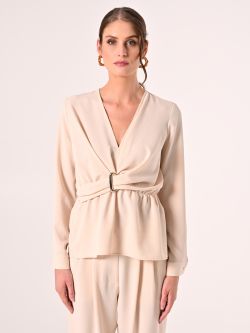 Textured Beige Blouse det_2