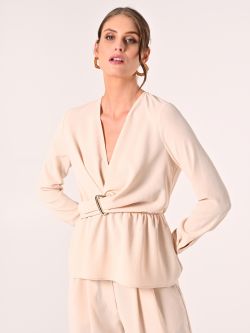 Textured Beige Blouse in_i7