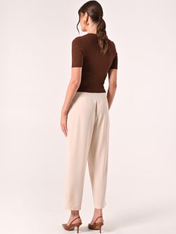 Textured Beige Trousers det_3