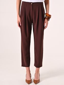 Textured Chocolate Trousers det_2